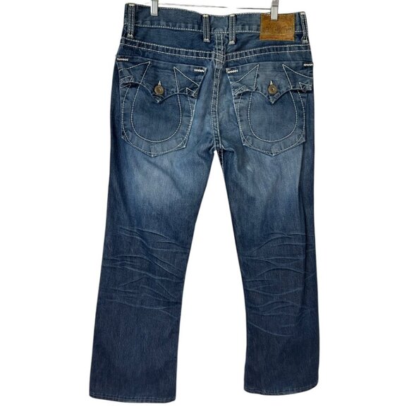 True Religion Corey Big T 34 Flap Pocket Bootcut Jeans Men's Size 38 W 32 L 10 I - Picture 2 of 8